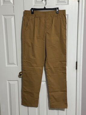 Men's Casual Elastic Waist Stretch Straight-Leg Pants - Brown